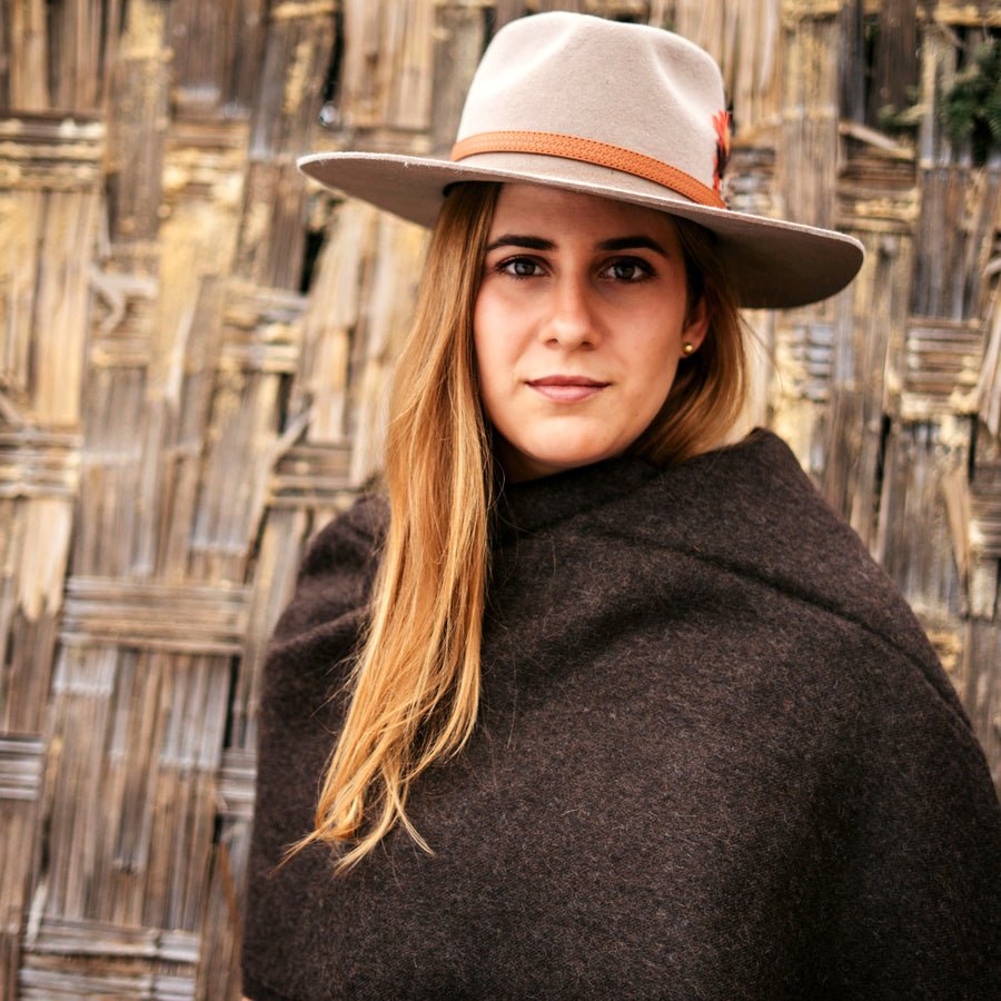 The Throw in Andean, a warm brown baby alpaca throw
